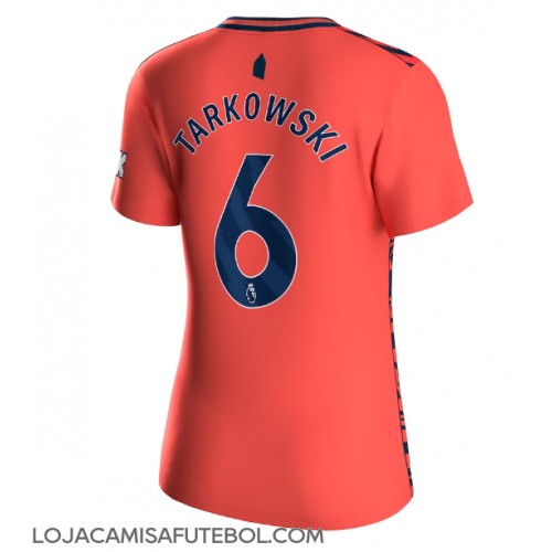 Camisa de Futebol Everton James Tarkowski #6 Equipamento Secundário Mulheres 2023-24 Manga Curta